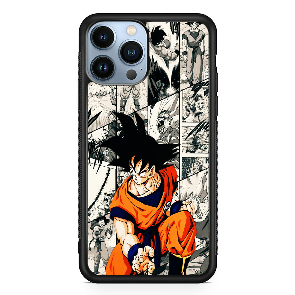 Goku Comic Collage iPhone 15 Pro Max Case-Phone Case-Rubber Black (2D Case)-Altracase