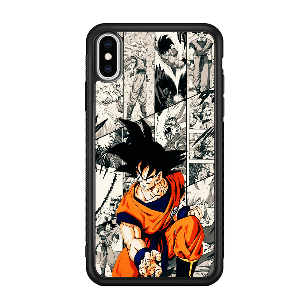 Goku Comic Collage iPhone Xs Case-Phone Case-Rubber Black (2D Case)-Altracase