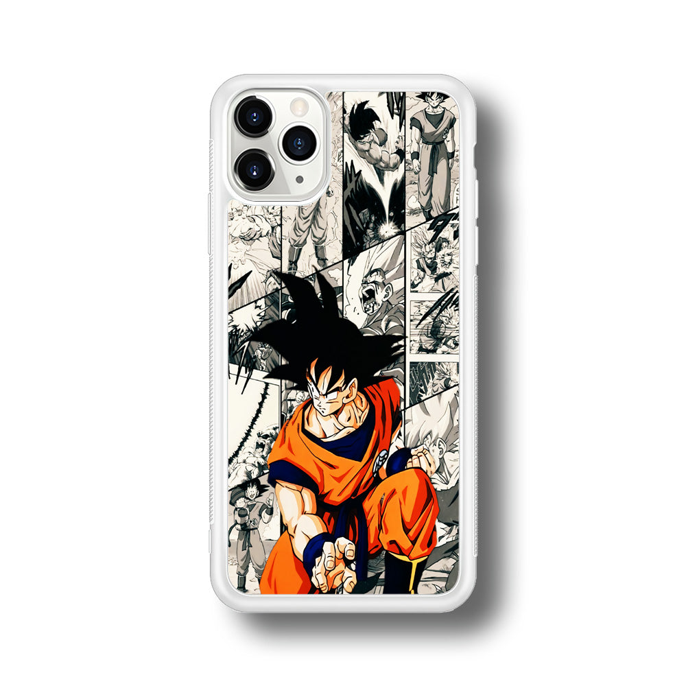 Goku Comic Collage iPhone 11 Pro Max Case-Phone Case-Rubber White (2D Case)-Altracase