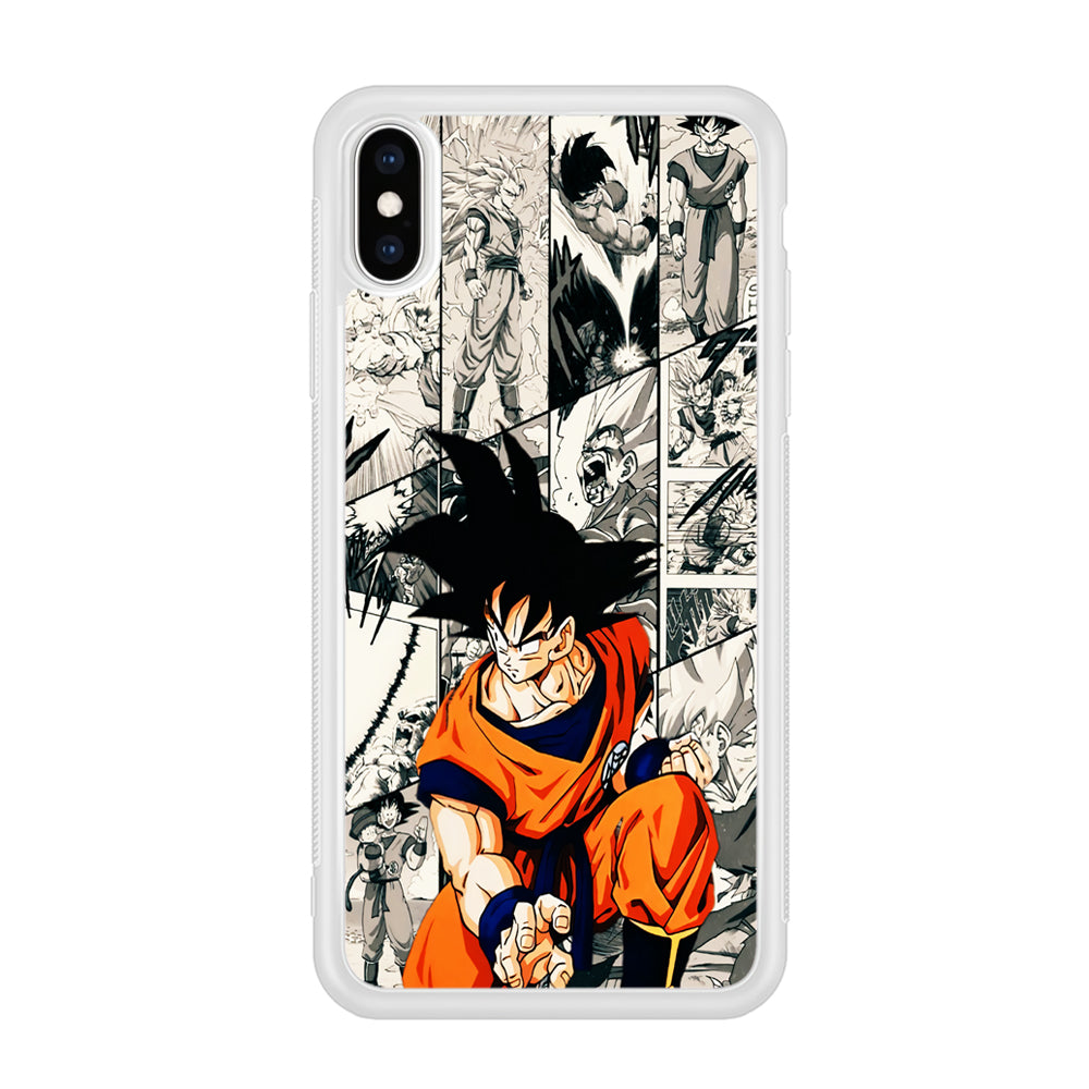 Goku Comic Collage iPhone Xs Case-Phone Case-Rubber White (2D Case)-Altracase