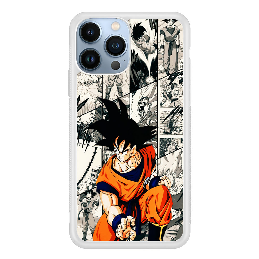 Goku Comic Collage iPhone 15 Pro Max Case-Phone Case-Rubber White (2D Case)-Altracase
