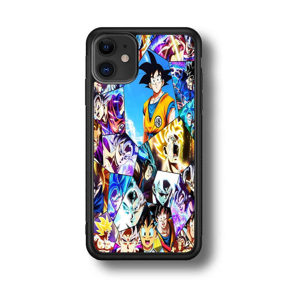 Goku Evolution Collage iPhone 11 Case-Phone Case-Rubber Black (2D Case)-Altracase