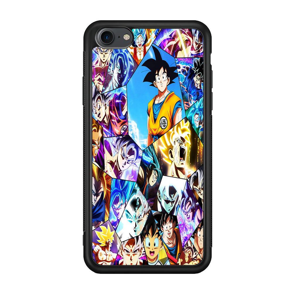 Goku Evolution Collage iPhone 8 Case-Phone Case-Rubber Black (2D Case)-Altracase