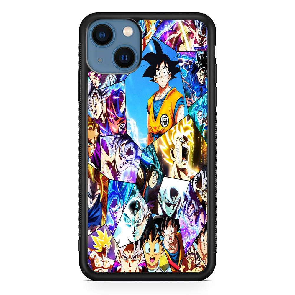 Goku Evolution Collage iPhone 13 Case-Phone Case-Rubber Black (2D Case)-Altracase