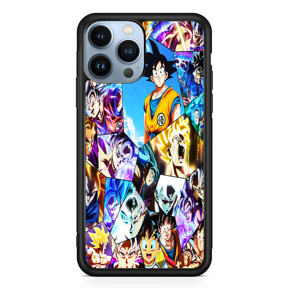 Goku Evolution Collage iPhone 15 Pro Max Case-Phone Case-Rubber Black (2D Case)-Altracase