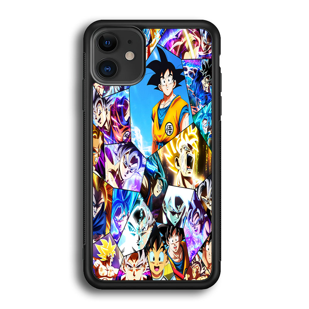 Goku Evolution Collage iPhone 12 Case-Phone Case-Rubber Black (2D Case)-Altracase