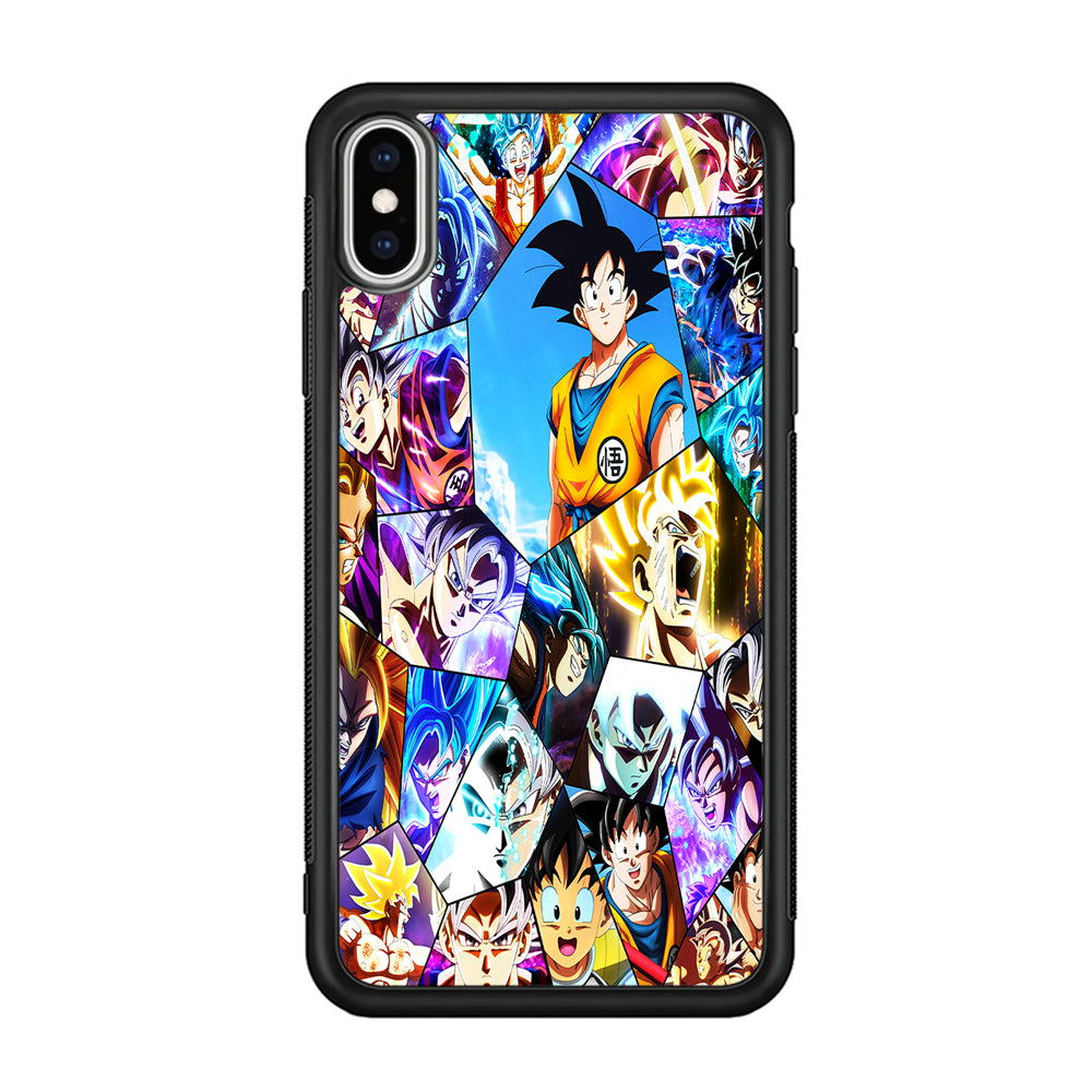 Goku Evolution Collag iPhone Xs Case-Phone Case-Rubber Black (2D Case)-Altracase