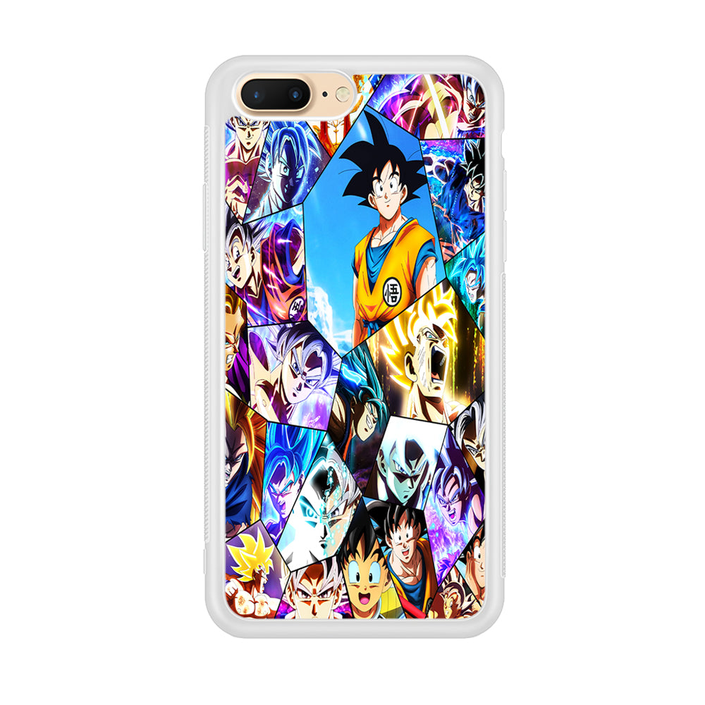 Goku Evolution Collage iPhone 8 Plus Case-Phone Case-Rubber White (2D Case)-Altracase