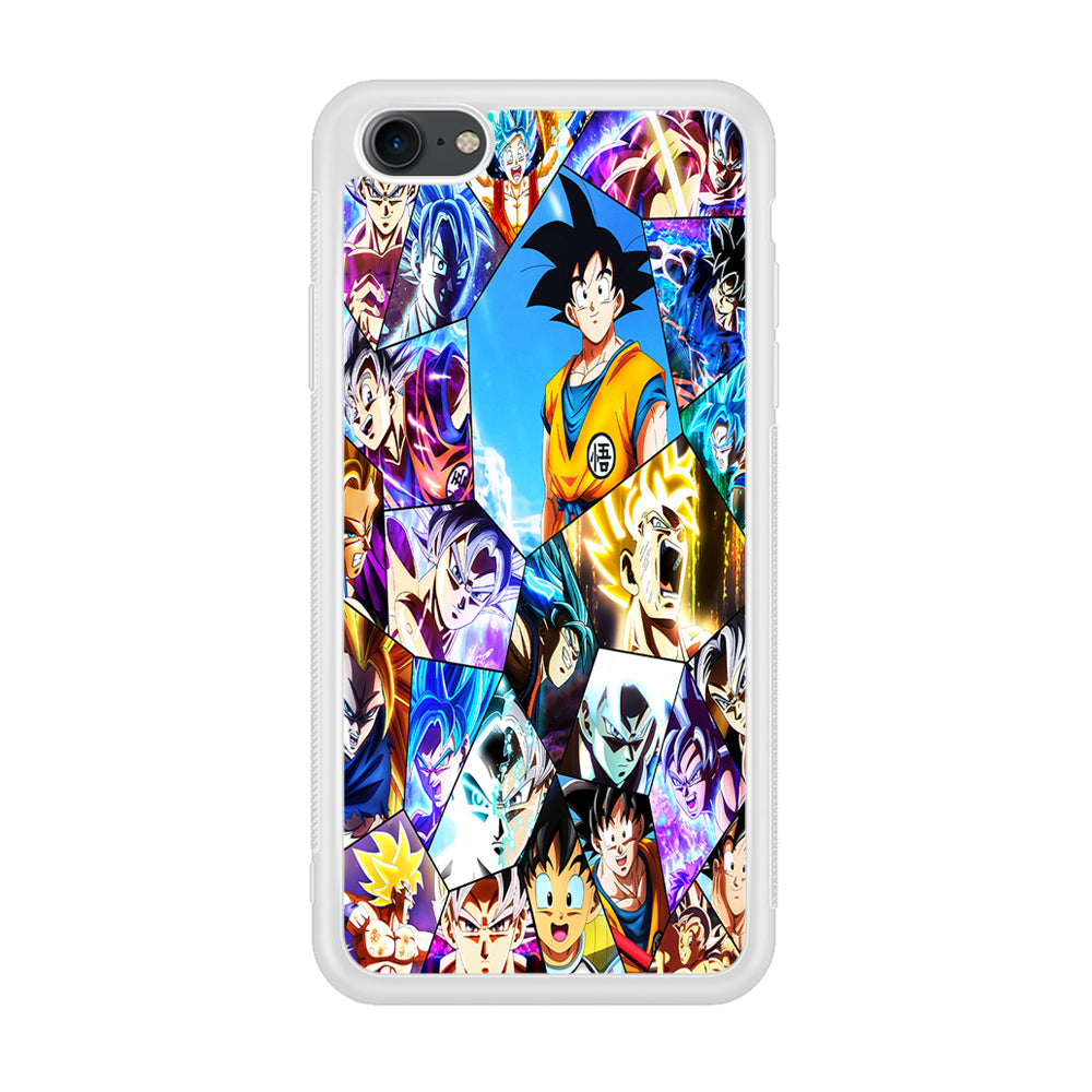 Goku Evolution Collage iPhone 7 Case-Phone Case-Rubber White (2D Case)-Altracase