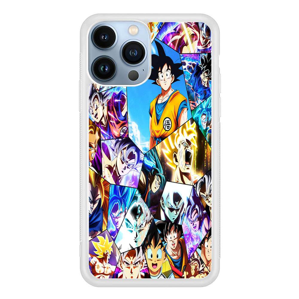 Goku Evolution Collage iPhone 15 Pro Max Case-Phone Case-Rubber White (2D Case)-Altracase