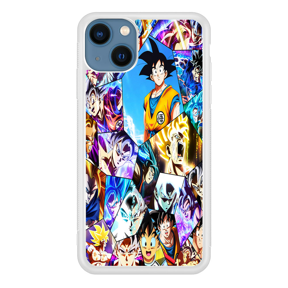 Goku Evolution Collage iPhone 13 Case-Phone Case-Rubber White (2D Case)-Altracase