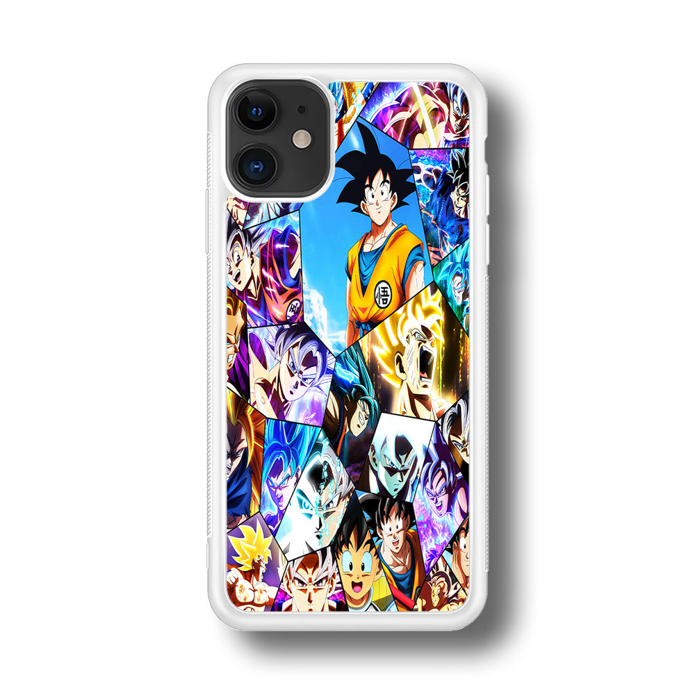 Goku Evolution Collage iPhone 11 Case-Phone Case-Rubber White (2D Case)-Altracase