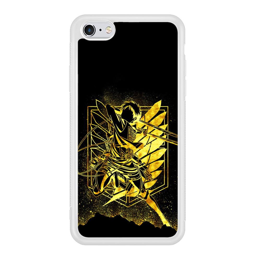 Golden Eren Attack On Titan iPhone 6 Plus | 6s Plus Case-Phone Case-Rubber White (2D Case)-Altracase