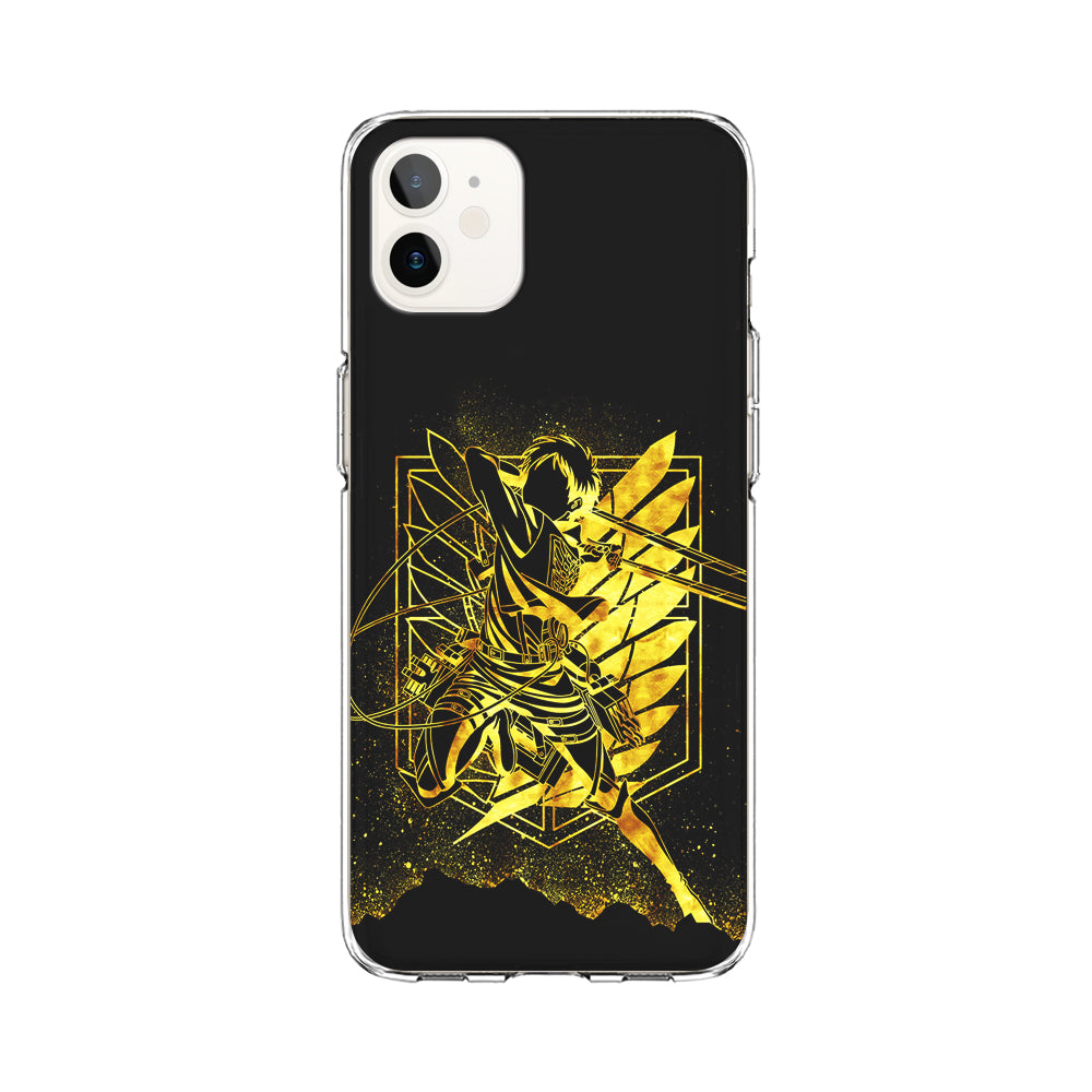 Golden Eren Attack On Titan iPhone 12 Case-Phone Case-Clear Soft Case-Altracase