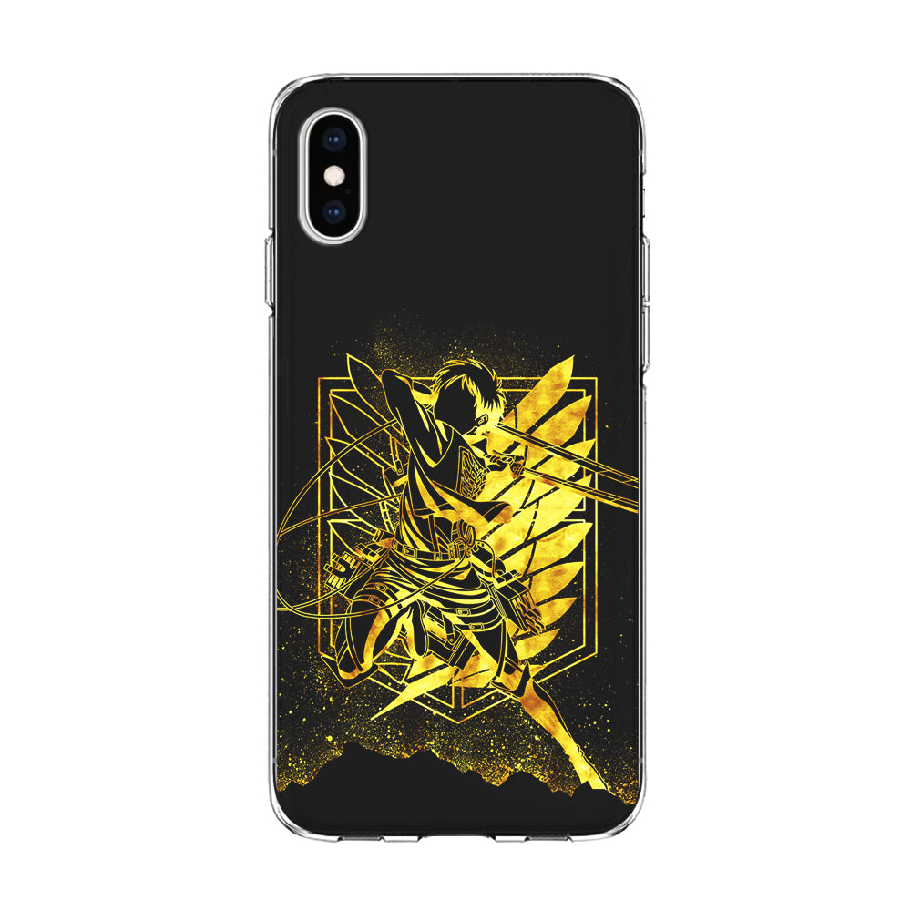 Golden Eren Attack On Titan iPhone Xs Case-Phone Case-Clear Soft Case-Altracase