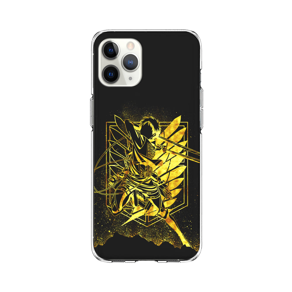 Golden Eren Attack On Titan iPhone 11 Pro Max Case-Phone Case-Clear Soft Case-Altracase