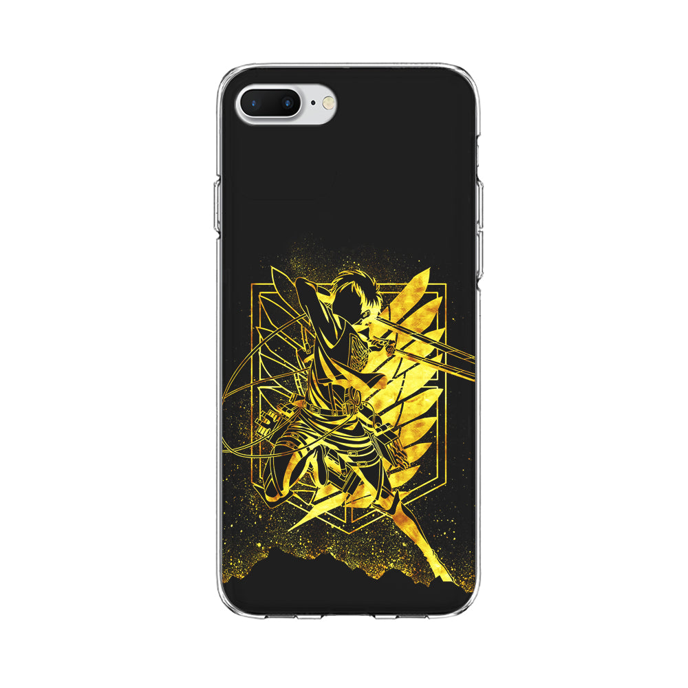 Golden Eren Attack On Titan iPhone 8 Plus Case-Phone Case-Clear Soft Case-Altracase
