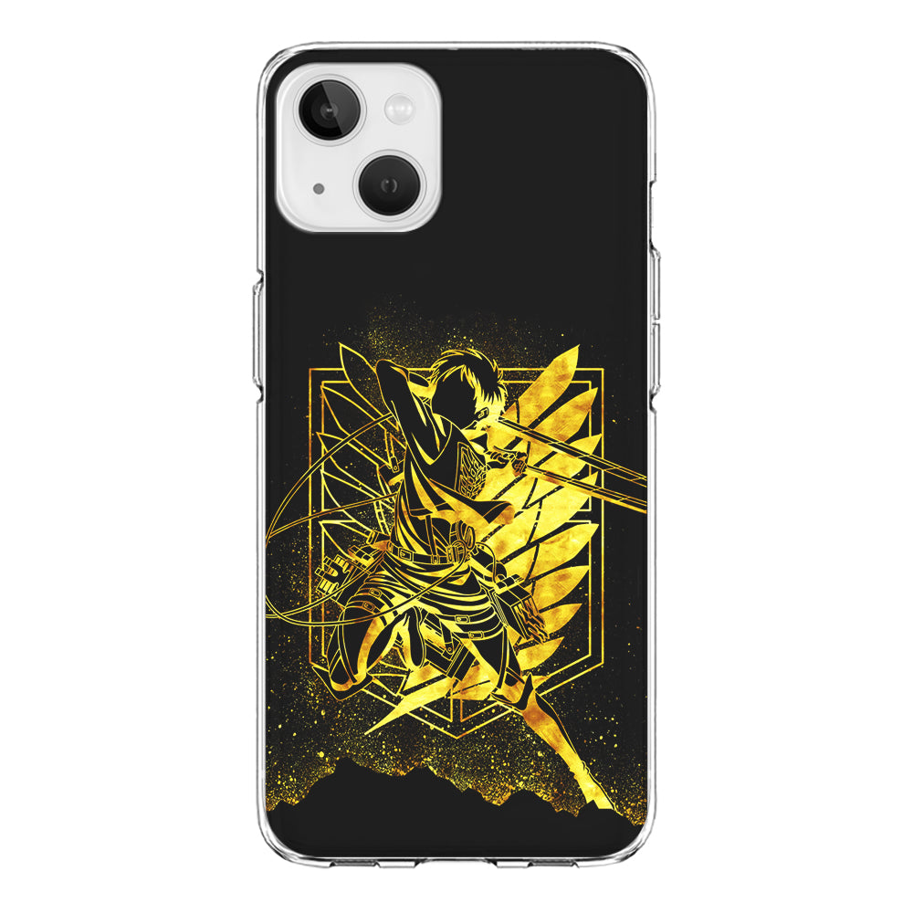 Golden Eren Attack On Titan iPhone 13 Case-Phone Case-Clear Soft Case-Altracase