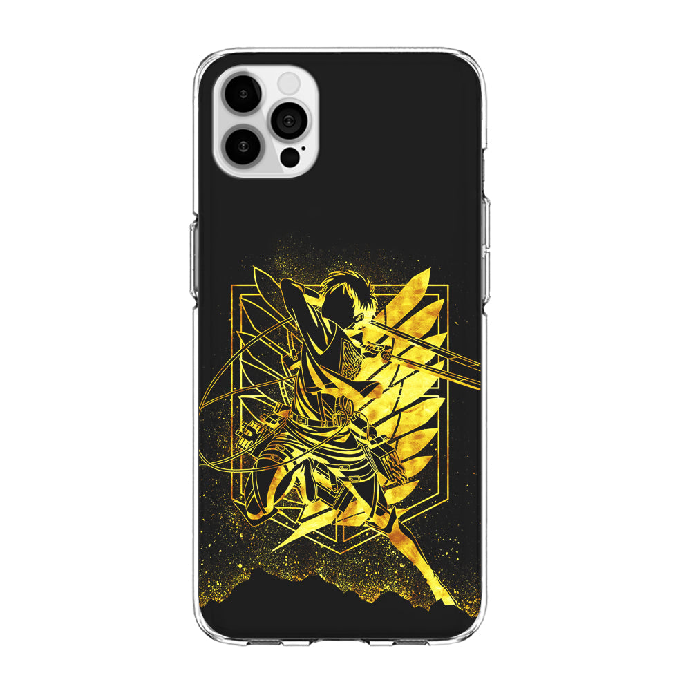 Golden Eren Attack On Titan iPhone 13 Pro Case-Phone Case-Clear Soft Case-Altracase