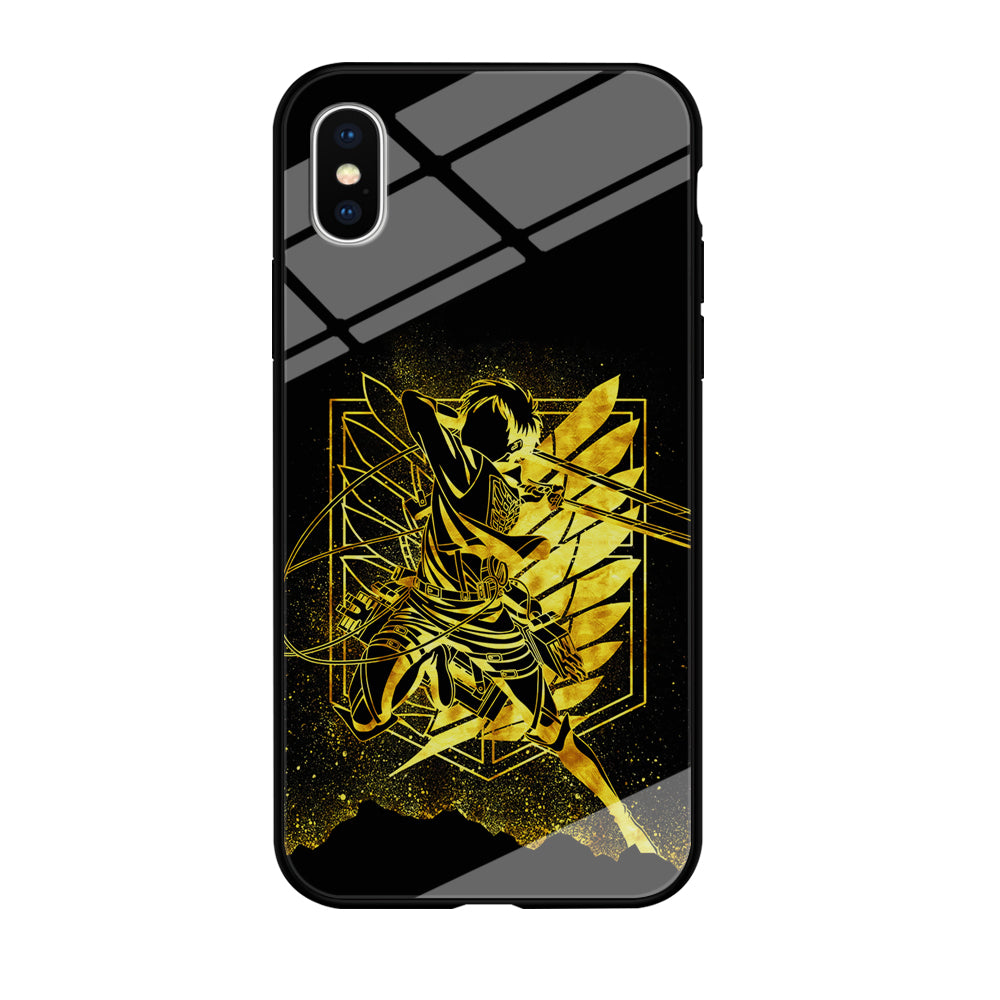 Golden Eren Attack On Titan iPhone Xs Case-Phone Case-Tempered Glass Case-Altracase