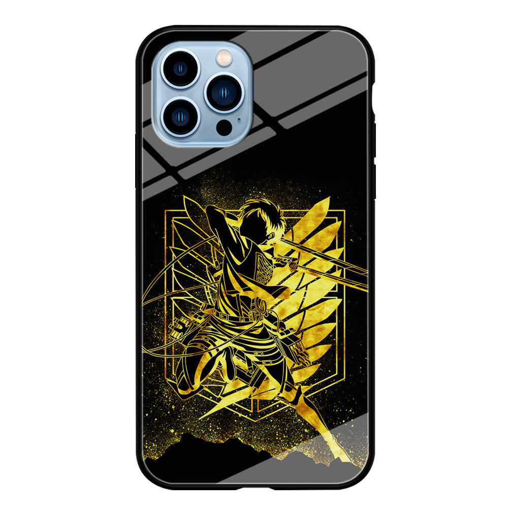 Golden Eren Attack On Titan iPhone 15 Pro Max Case-Phone Case-Tempered Glass Case-Altracase