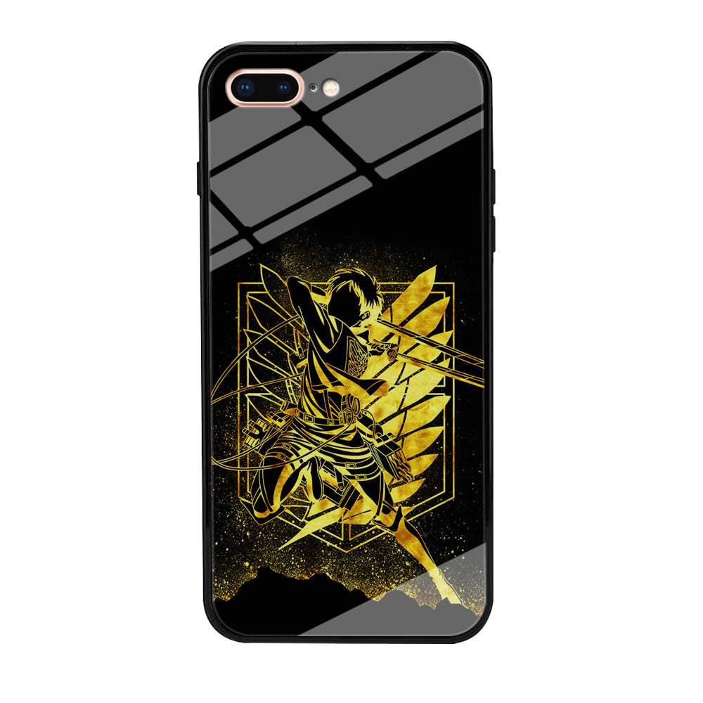 Golden Eren Attack On Titan iPhone 8 Plus Case-Phone Case-Tempered Glass Case-Altracase