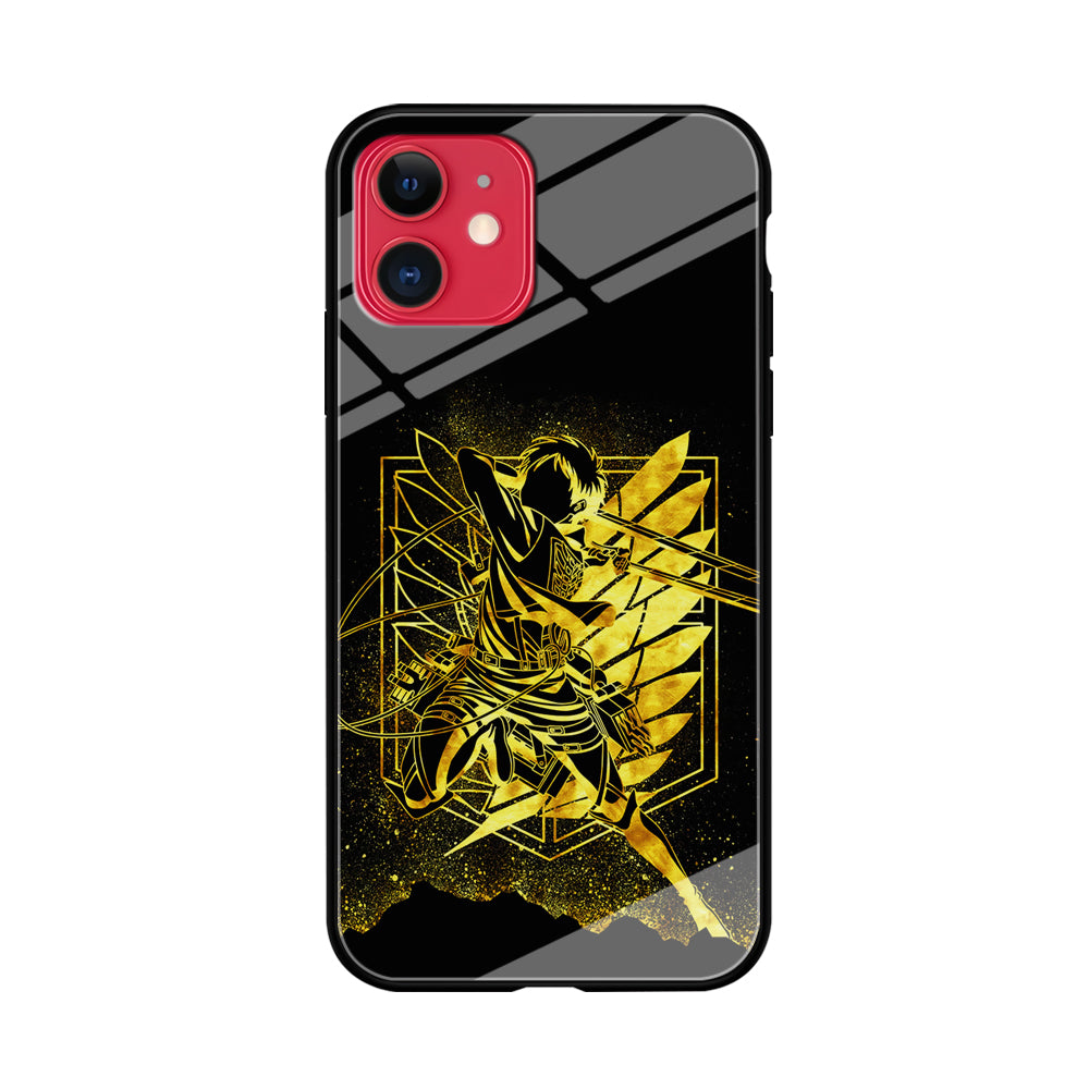 Golden Eren Attack On Titan iPhone 11 Case-Phone Case-Tempered Glass Case-Altracase