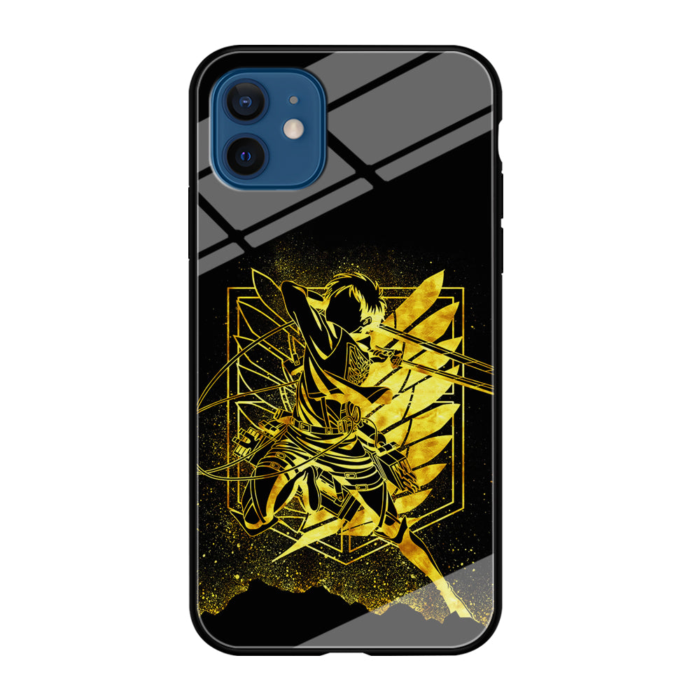 Golden Eren Attack On Titan iPhone 12 Case-Phone Case-Tempered Glass Case-Altracase