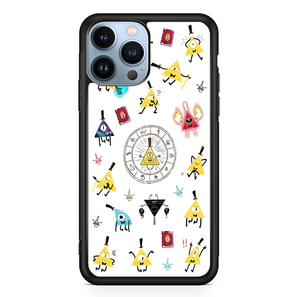 Gravity Falls Bill Cipher Doodle iPhone 15 Pro Max Case-Phone Case-Rubber Black (2D Case)-Altracase