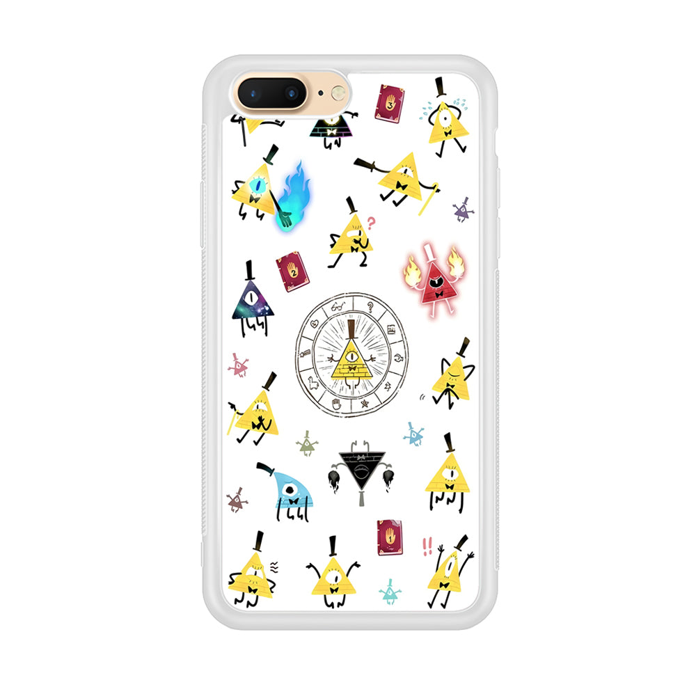 Gravity Falls Bill Cipher Doodle iPhone 8 Plus Case-Phone Case-Rubber White (2D Case)-Altracase