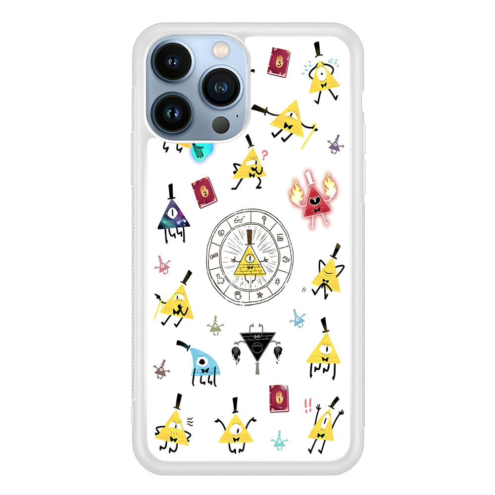 Gravity Falls Bill Cipher Doodle iPhone 13 Pro Max Case-Phone Case-Rubber White (2D Case)-Altracase