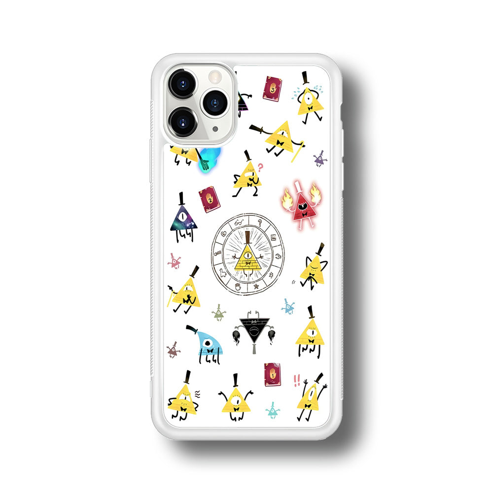 Gravity Falls Bill Cipher Doodle iPhone 11 Pro Max Case-Phone Case-Rubber White (2D Case)-Altracase