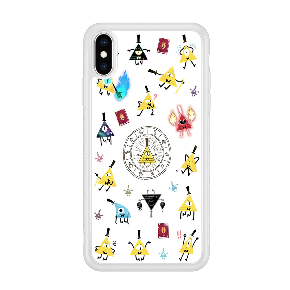 Gravity Falls Bill Cipher Doodle iPhone Xs Case-Phone Case-Rubber White (2D Case)-Altracase