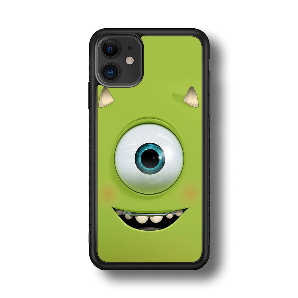 Green Face Monster iPhone 11 Case-Phone Case-Rubber Black (2D Case)-Altracase