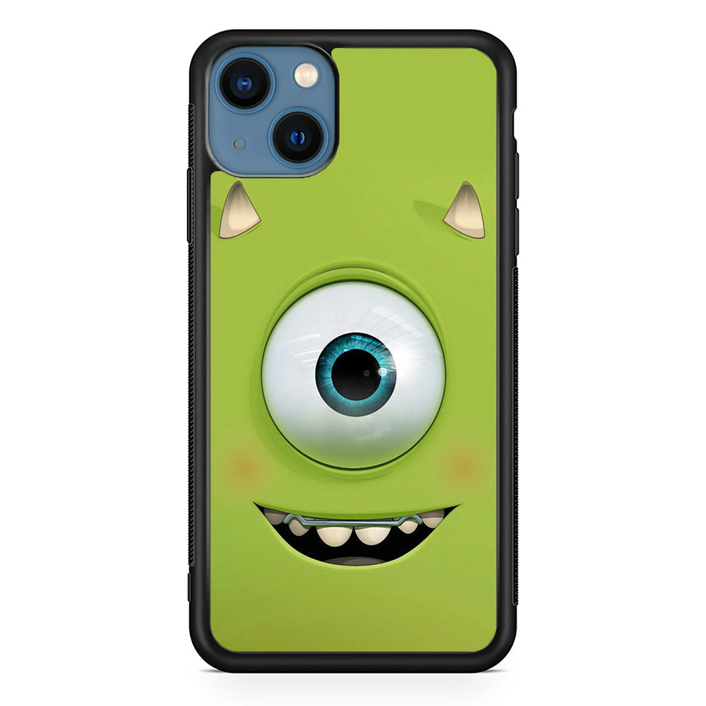 Green Face Monster iPhone 13 Case-Phone Case-Rubber Black (2D Case)-Altracase