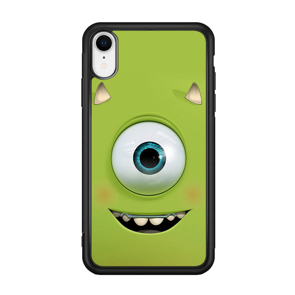 Green Face Monster iPhone XR Case-Phone Case-Rubber Black (2D Case)-Altracase