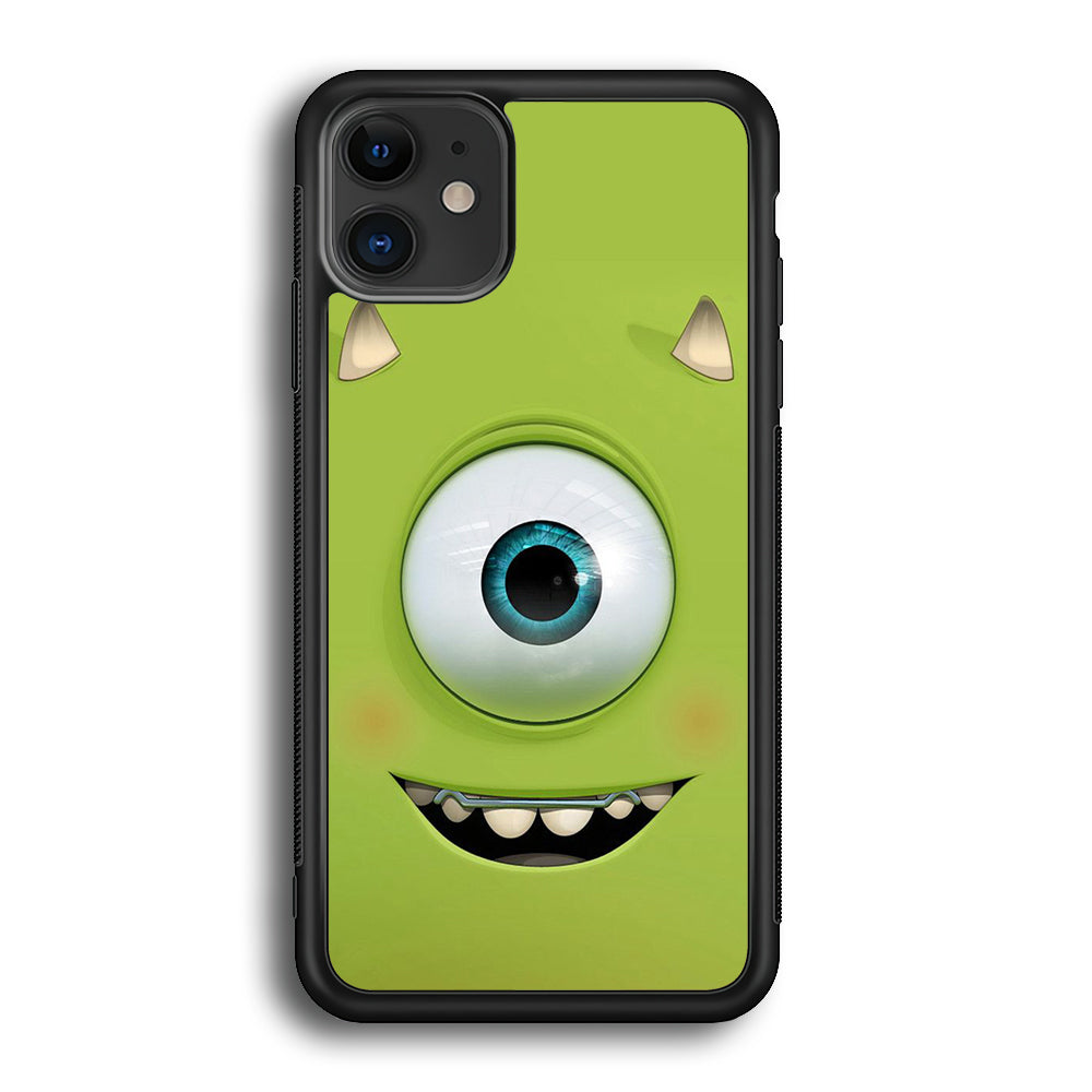 Green Face Monster iPhone 12 Case-Phone Case-Rubber Black (2D Case)-Altracase