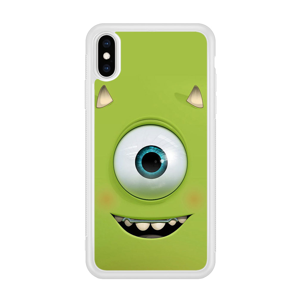 Green Face Monster iPhone Xs Case-Phone Case-Rubber White (2D Case)-Altracase