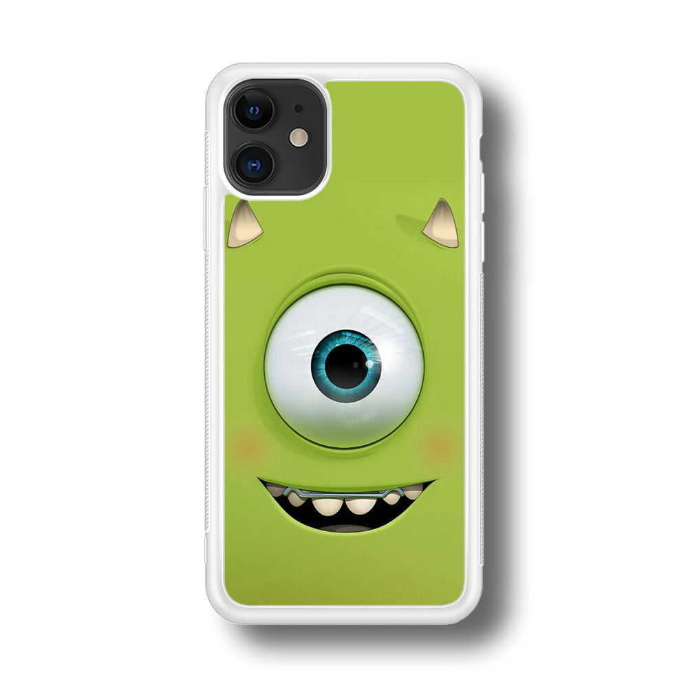 Green Face Monster iPhone 11 Case-Phone Case-Rubber White (2D Case)-Altracase