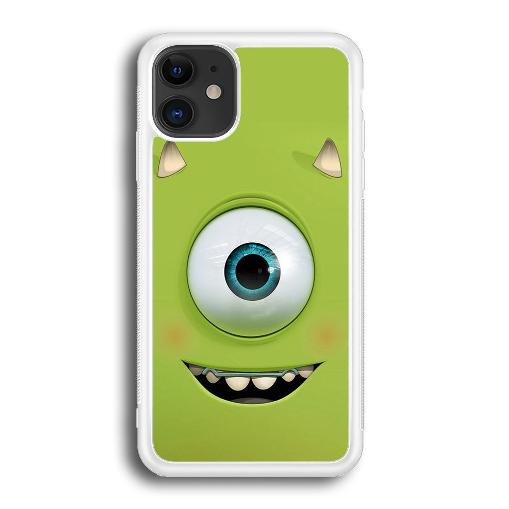 Green Face Monster iPhone 12 Case-Phone Case-Rubber White (2D Case)-Altracase