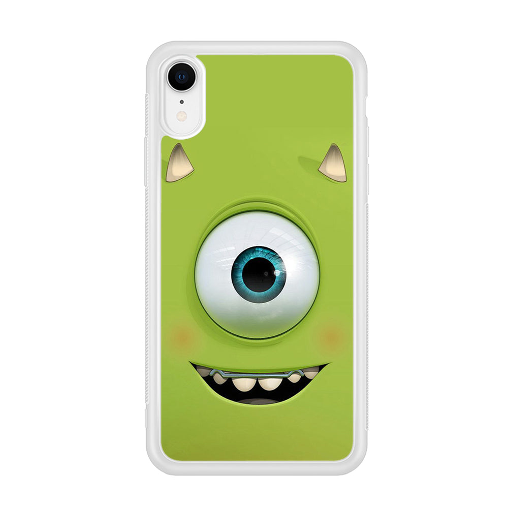 Green Face Monster iPhone XR Case-Phone Case-Rubber White (2D Case)-Altracase