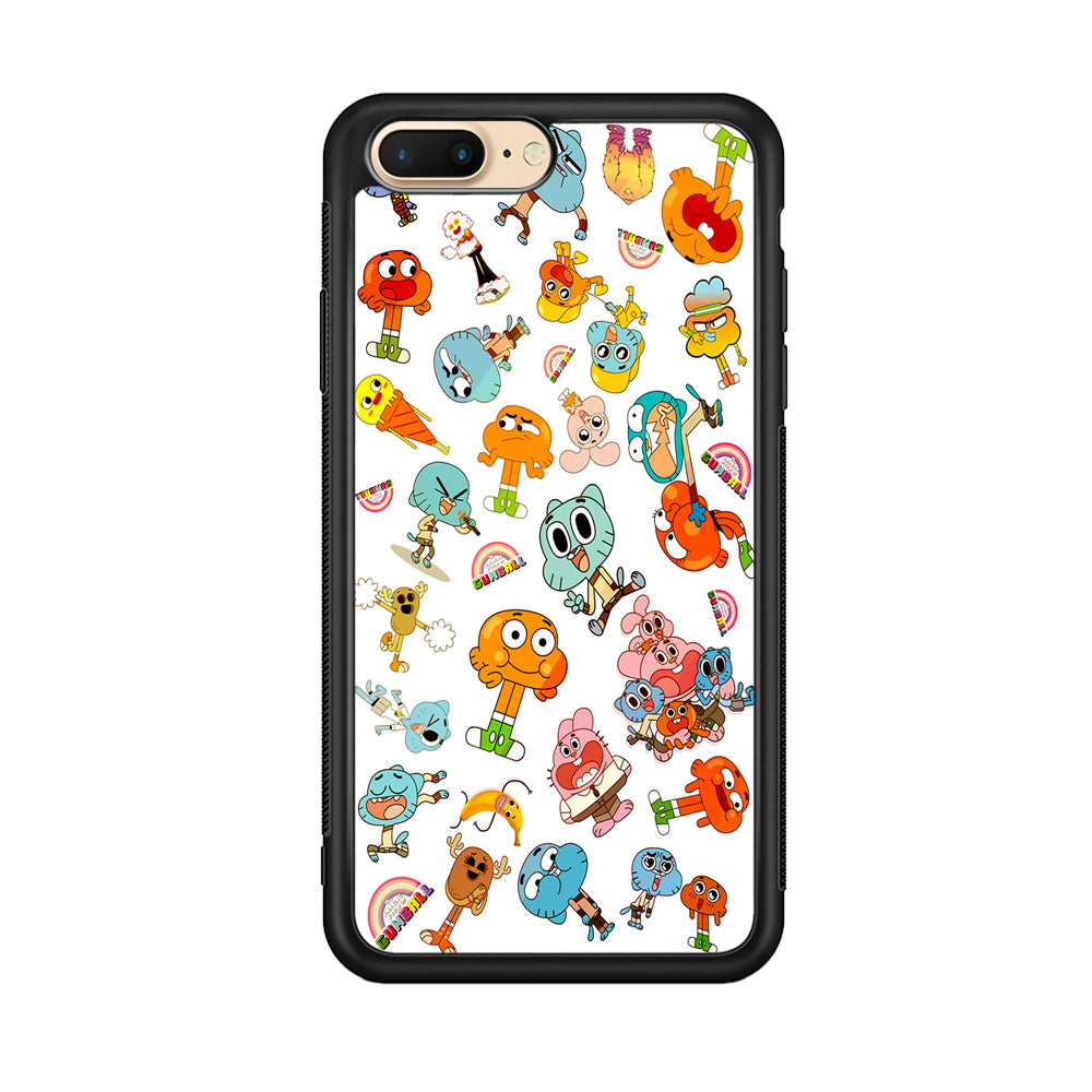 Gumball Doodle iPhone 8 Plus Case-Phone Case-Rubber Black (2D Case)-Altracase