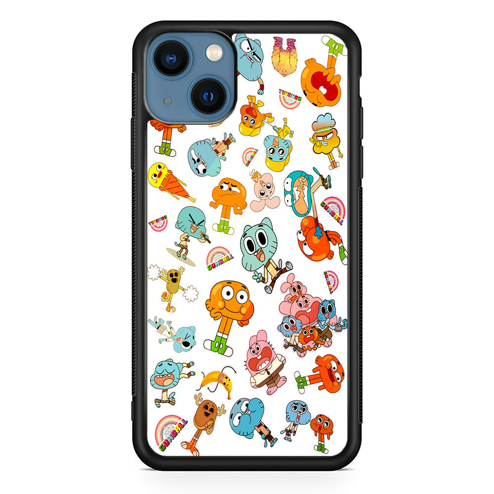 Gumball Doodle iPhone 13 Case-Phone Case-Rubber Black (2D Case)-Altracase