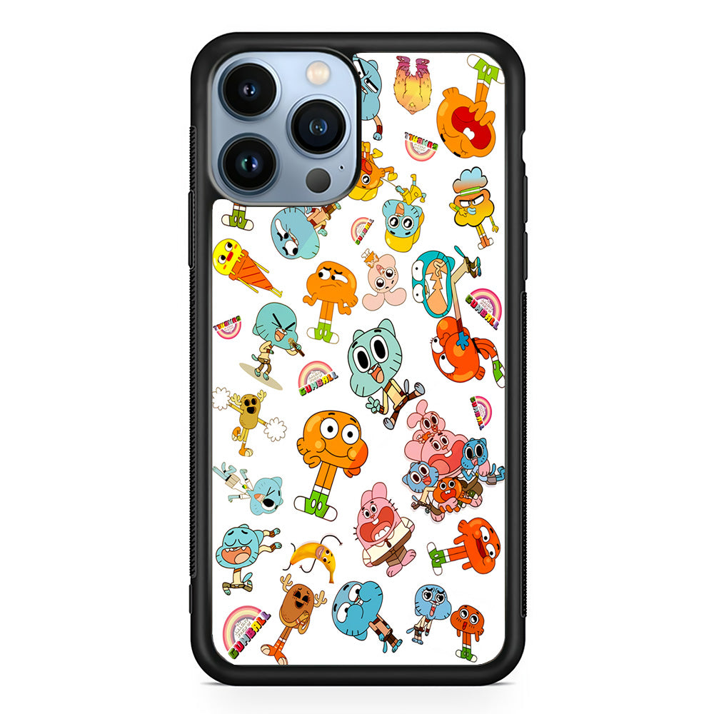 Gumball Doodle iPhone 15 Pro Max Case-Phone Case-Rubber Black (2D Case)-Altracase