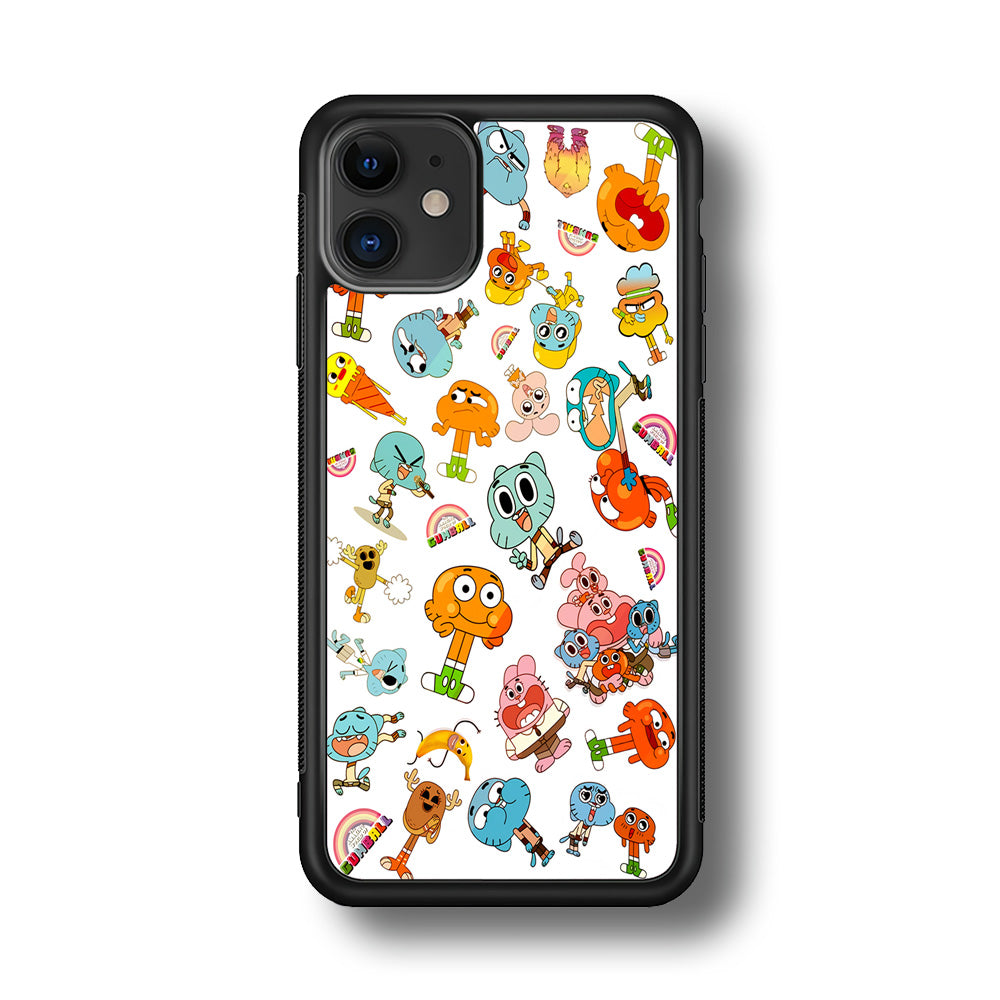 Gumball Doodle iPhone 11 Case-Phone Case-Rubber Black (2D Case)-Altracase