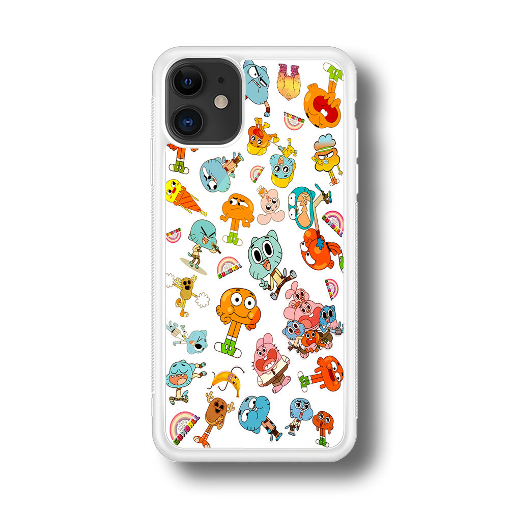 Gumball Doodle iPhone 11 Case-Phone Case-Rubber White (2D Case)-Altracase
