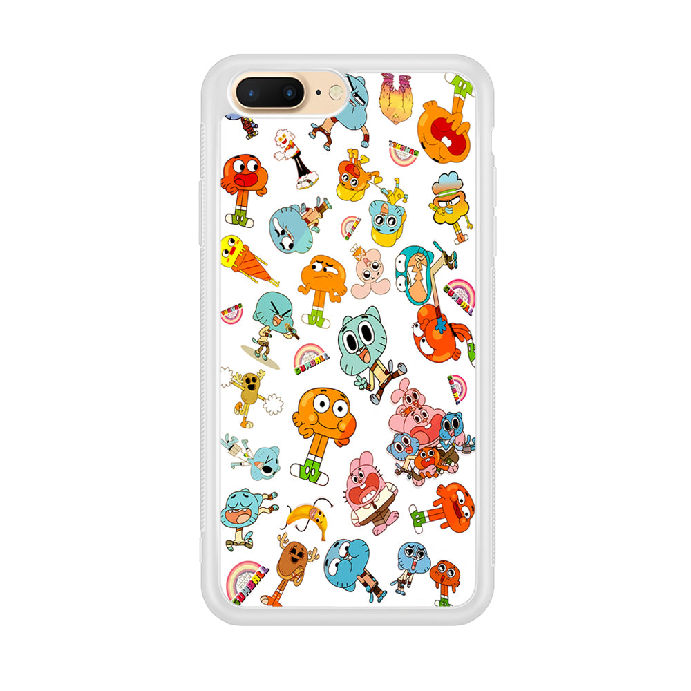 Gumball Doodle iPhone 8 Plus Case-Phone Case-Rubber White (2D Case)-Altracase