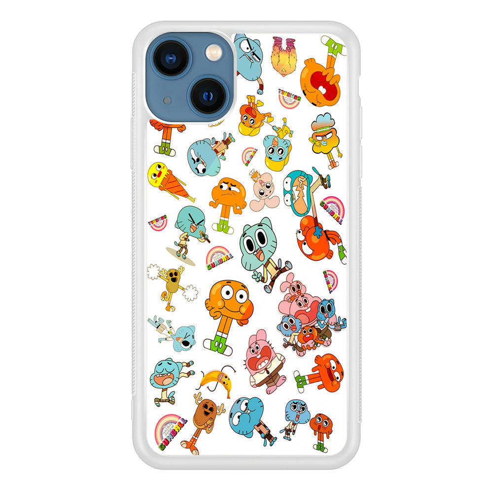 Gumball Doodle iPhone 13 Case-Phone Case-Rubber White (2D Case)-Altracase