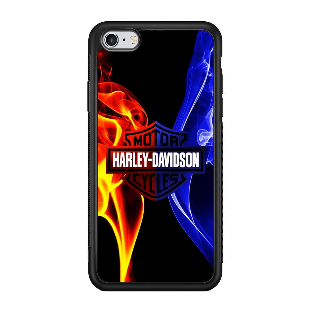 Harley Blue Red Fire iPhone 6 | 6s Case-Phone Case-Rubber Black (2D Case)-Altracase