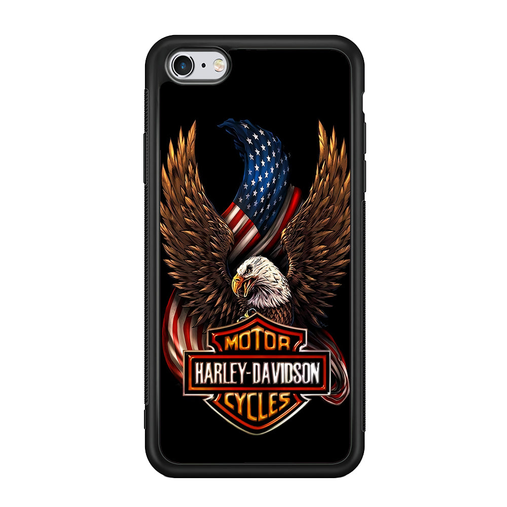 Harley Davidson Eagle US iPhone 6 Plus | 6s Plus Case-Mobile Phone Case-Rubber Black (2D Case)-Altracase